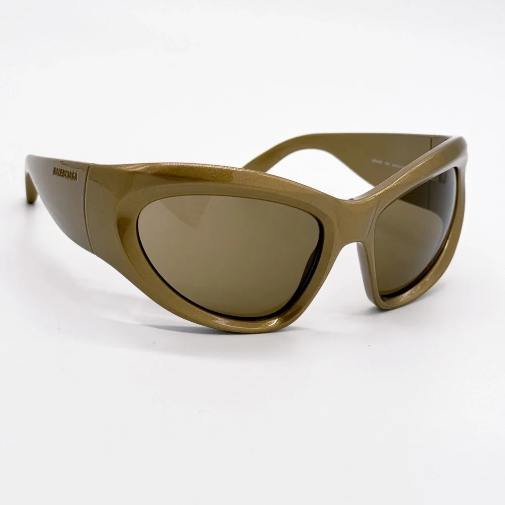 NEW BALENCIAGA BB0228S 004 GOLD OVERSIZED SUNGLASSES BALENCIAGA